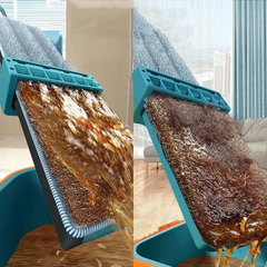Hands-free Flat Floor Mop with Bucket, Self Squeezing Microfiber Mop