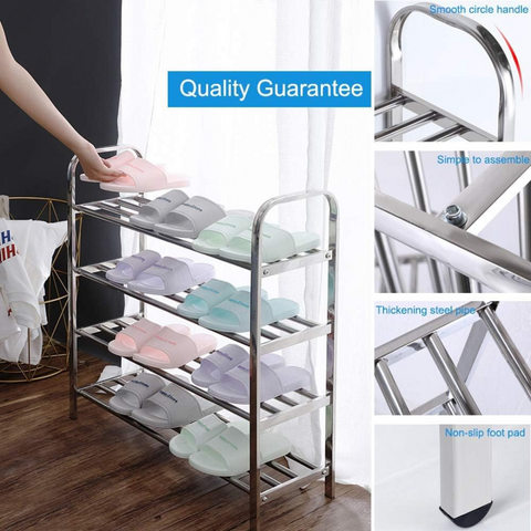 4 Layer Stainless Steel Shoe Rack