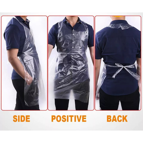 50pcs/Pack Waterproof Disposable Plastic Aprons for Kitchen