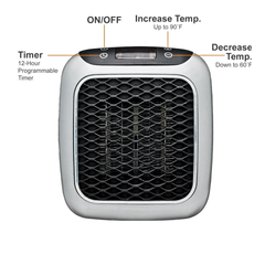 Space Saving Wall Mounted Electric Heater with Adjustable Thermostat - Handy Heater Turbo 800 Watts