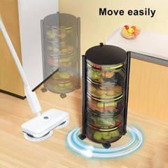 Multi Layer Rotating Round Shaped Kitchen Storage Organizer Rack