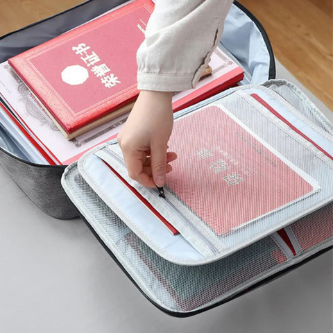 3 Layer Document Organizer Travel Bag with Password Security Lock