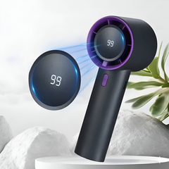 Stepless High Speed Portable Handheld Mini Turbo Fan with USB Charging and Digital Display