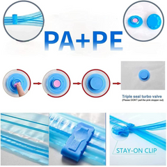 [Value Pack] Large Vacuum Storage Bags for Clothes | Space Saver Reusable Vacuum Bags | 2pcs 50x70cm, 2pcs 60x80cm, 1pcs 80x100cm, Hand Pump