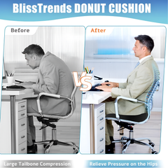 Orthopedic Memory Foam Donut Chair Seat Cushion for Coccyx, Hemorrhoids, Postpartum And Tailbone Pain Relief