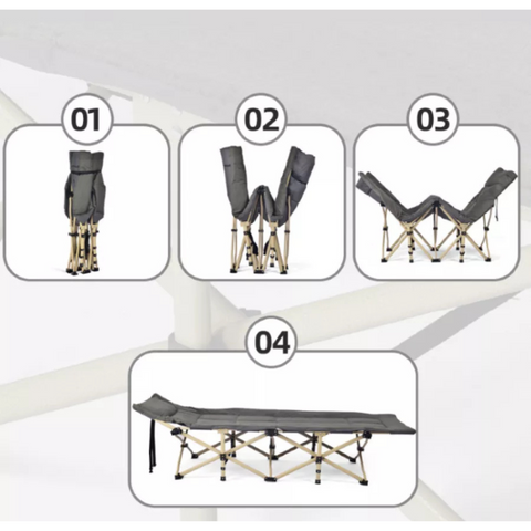 Folding Bed with Mattress for Camping and Outdoors