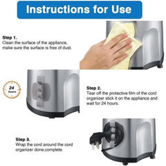 Self Adhesive Sticky Hole-Free Cable Winding Organizer, Cord Holder Clips for Kitchen Appliances - Pack of 3