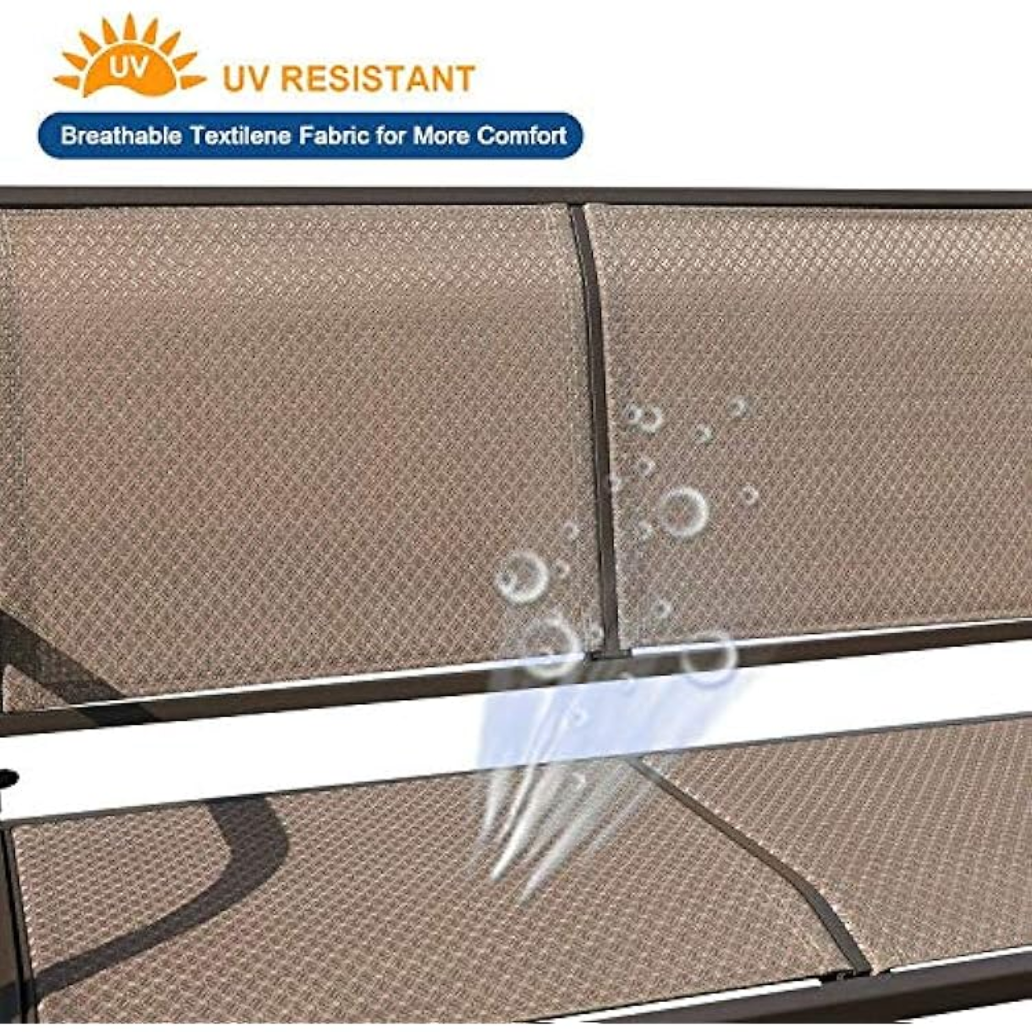 Outdoor Patio Garden Steel Rocking Chair Loveseat, 2 Person Swing Glider Chair