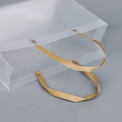 Translucent Plastic Gift Bag with Handle - Pack of 10 Pieces