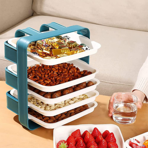 6 Layer Wall Mounted Stackable Side Dishes Organizer Shelf for Fruits & Vegetable Cut Piece