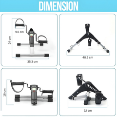 Pedal Exerciser for Arms & Legs, Foldable Mini Exercise Bike with LCD Display
