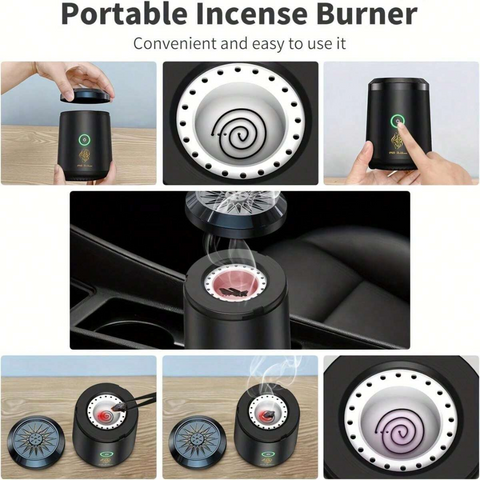 Rechargeable Electric Bakhoor Burner - Incense Oudh Burner for Home, Office and Car