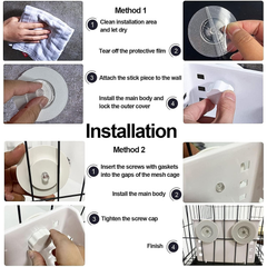 Wall Mounted Suction Cups Plastic Storage Organizer Basket for Bathroom