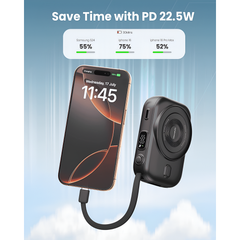 Moxedo 5x 10000mAh Wireless Charging Power Banks with Charging Dock Station, Built-in Cables, USB C Fast Charging and Digital Display