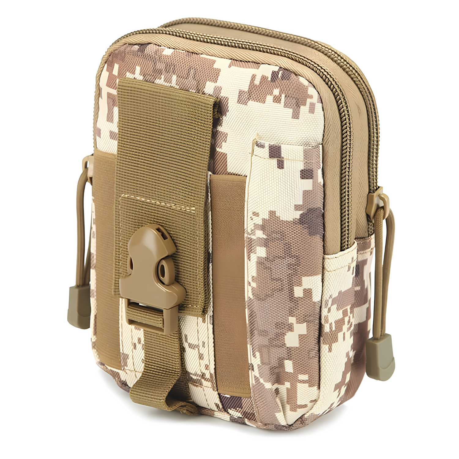 Tactical Waist Pouch with Survival Kit for Camping, Trekking and Outdoor Khaki