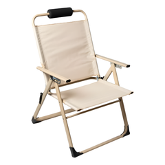 Folding Beach Chair with 5 Level Backrest Adjustment, Removable Cushion and Foot Rest