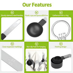 Measuring Cups and Spoons Set, Kitchen Baking Tools, Cake Making Accessories