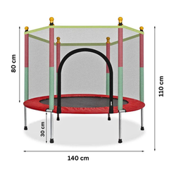 Kids Jumping Trampoline with Safety Enclosure Net for Indoor Outdoor Play