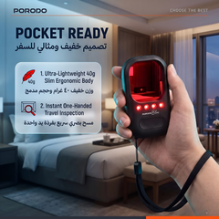 Porodo Blue Rubin Infrared Hidden Camera Detector With Silicone Suction Cup