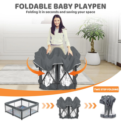 Portable Folding Playpen with Mat and 30 Balls | 120 x 120 x 68 cm