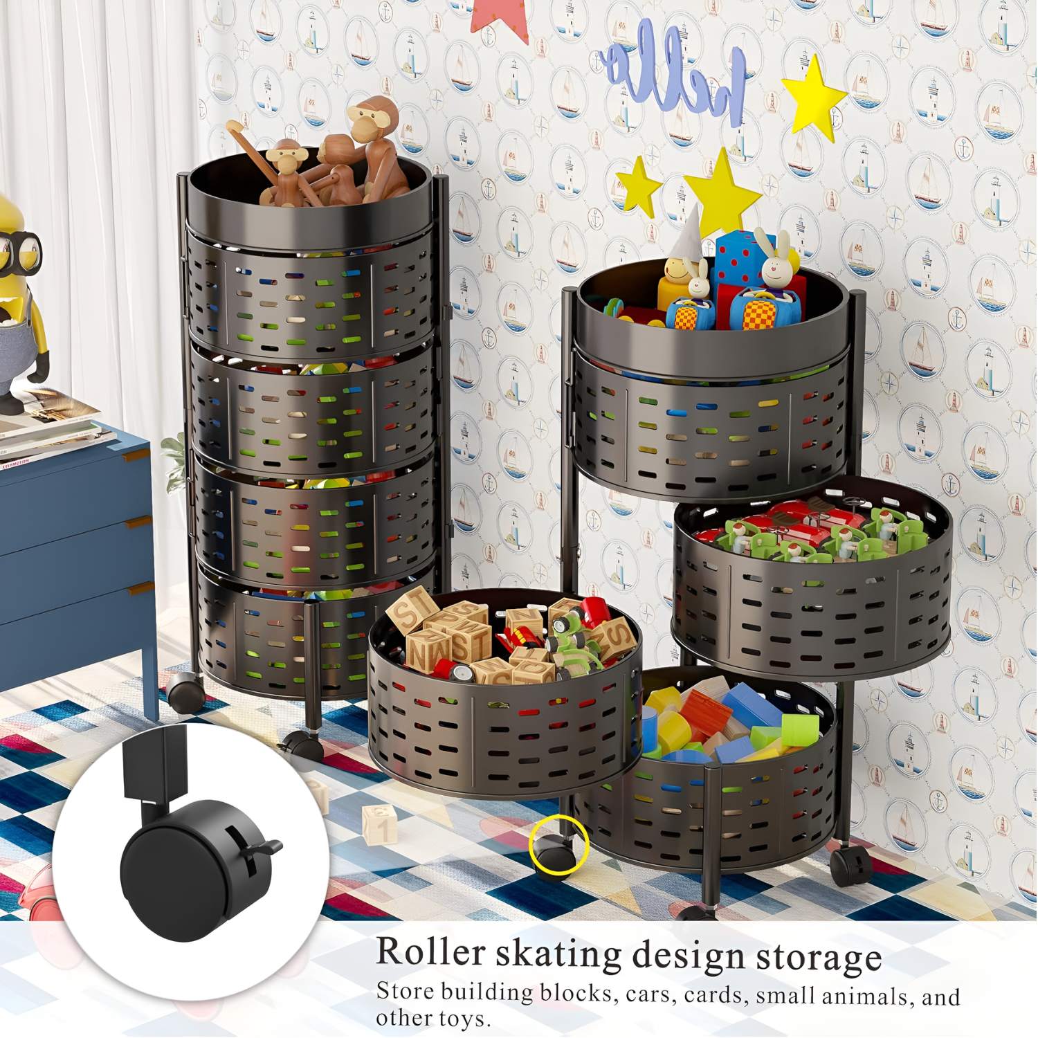 5 Tier Rotating Storage Organizer Rack for Kitchen