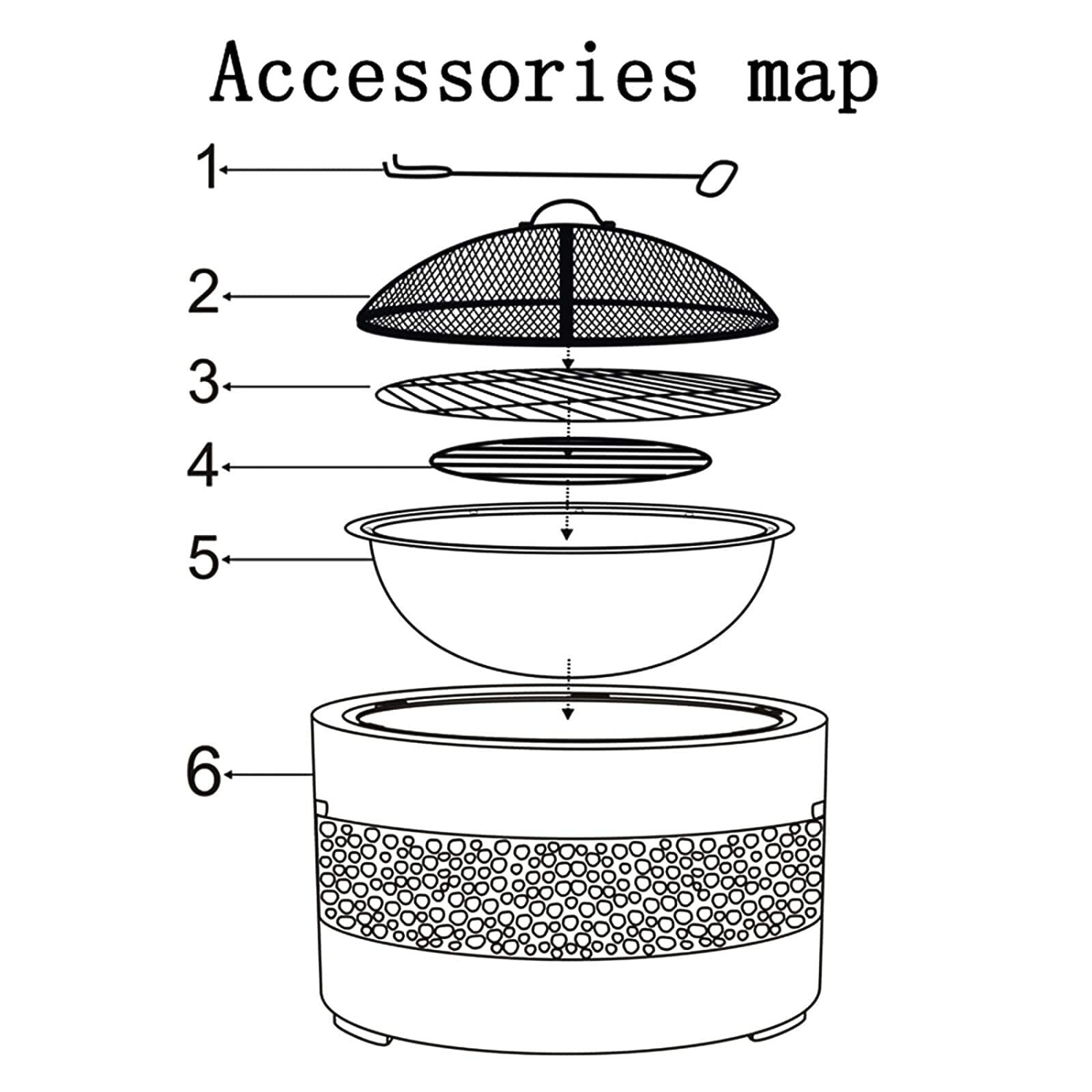 Outdoor Fire Pit with Artificial Stone Edging 56 x 56 x 36 cm