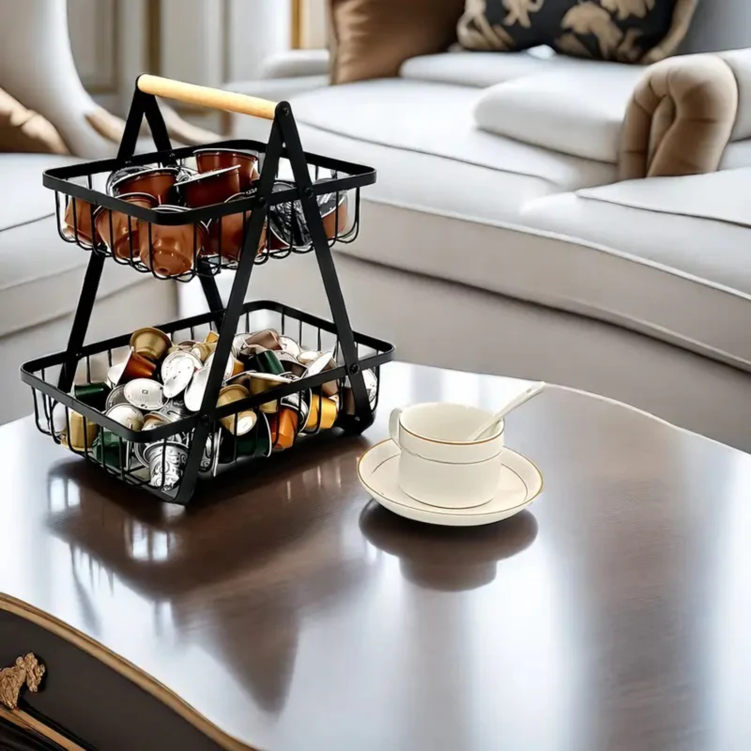 Double Layer Vegetable and Fruits Storage Basket