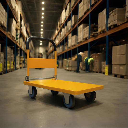 Foldable Warehouse Platform Trolley 200kg with Swivel Wheels