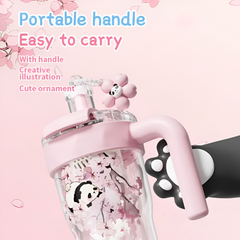 Diller 860ML Panda Plastic Drinking Water Bottle for Girls