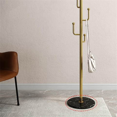 6 Hooks Tree Design Metal Clothes Hanger with Marble Base