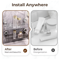 Wall Mounted Suction Cup Storage Holder for Bathroom Shower Supplies