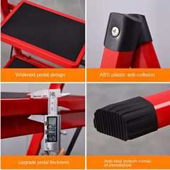 Foldable 3-Step Stool Ladder with Wide Pedals and 150 kg Load Capacity