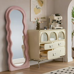 Wavy Irregular Shaped Luxury Full Length Vertical Floor Mirror