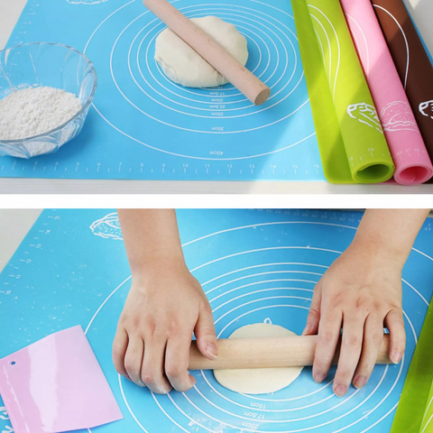 100% Non-stick Silicone Dough Mat, Kneading Rolling Baking Mat [45x60cm]