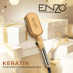 Enzo Professional EN-4002 Keratin Nano Ions Hair Straightener Brush