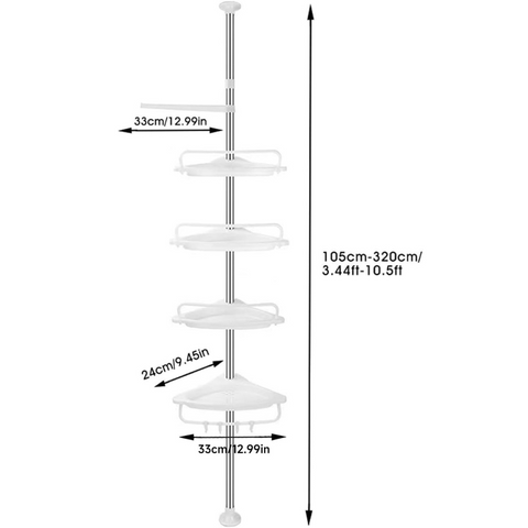 4 Layer Bathroom Corner Telescopic Adjustable Organizer Tower Rack