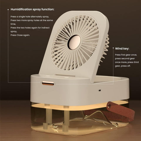 3 Speed Desk Air Cooler Fan with Dual Mist Spray