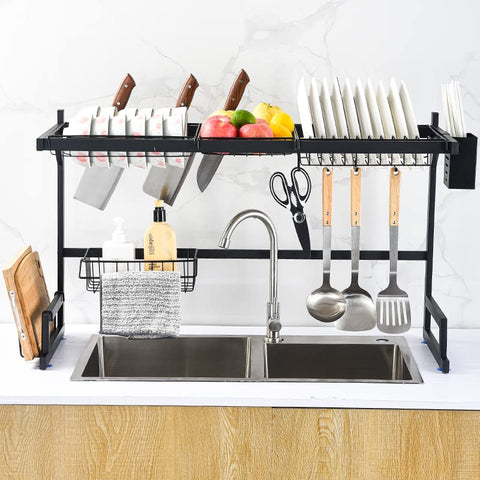 2-Tier Kitchen Over Sink Rack - Stainless Steel Dish Drying Storage ...