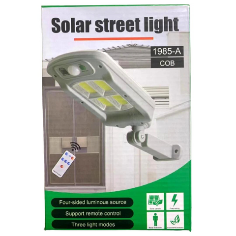 Solar Outdoor COB LED Street Light with Motion Sensor and 3 Light Modes