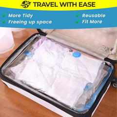 [Value Pack] Large Vacuum Storage Bags for Clothes | Space Saver Reusable Vacuum Bags | 2pcs 50x70cm, 2pcs 60x80cm, 1pcs 80x100cm, Hand Pump
