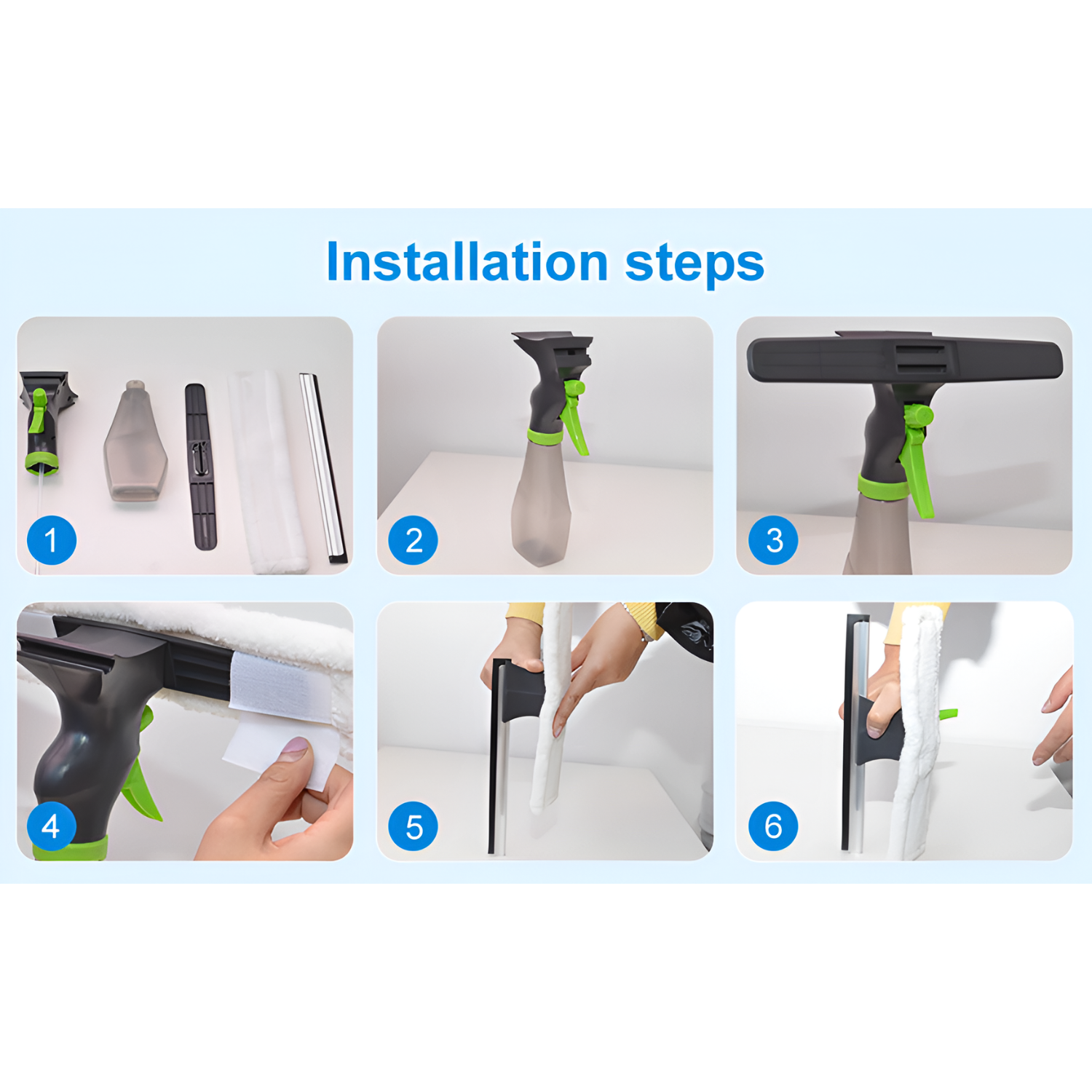 3-in-1 window Cleaner | Cleaning Wiper Spray Bottle Squeegee for Glass, Window, Mirror, Tiles, Kitchen, Car Cleaner Tool