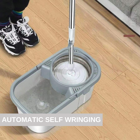 Hands-free 360° Spin Wringer Mop with Bucket