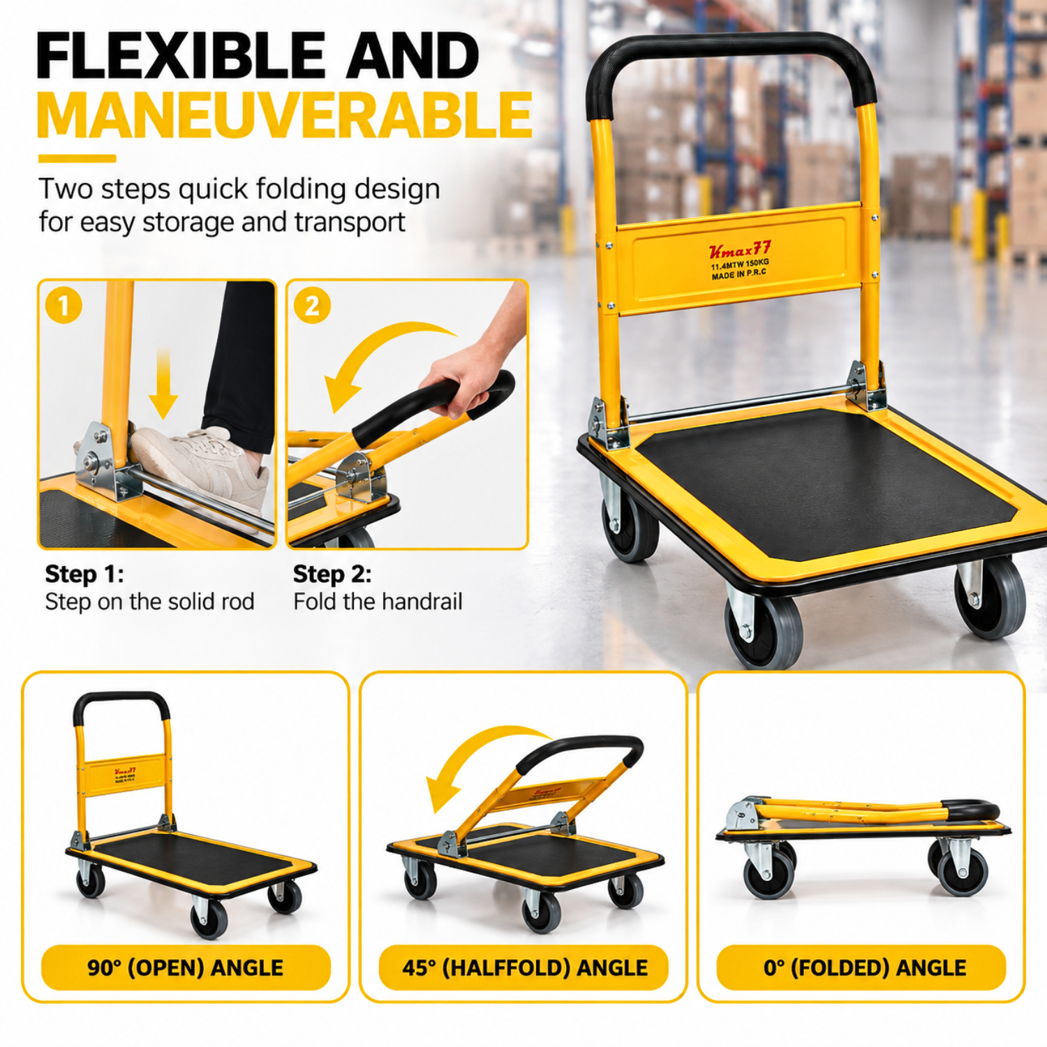 Heavy Duty Foldable Platform Trolley 150kg