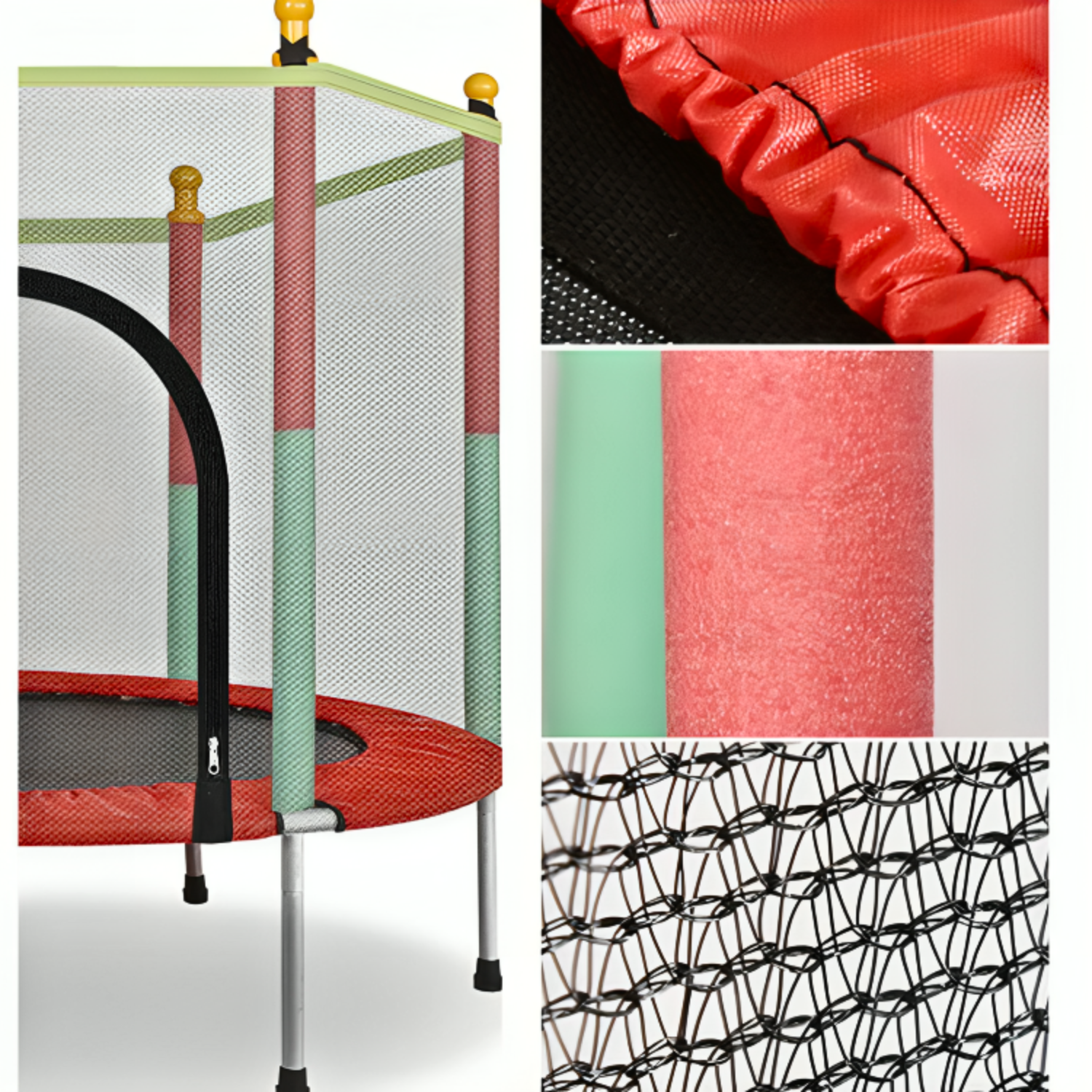 Kids Jumping Trampoline with Safety Enclosure Net for Indoor Outdoor Play
