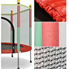 Kids Jumping Trampoline with Safety Enclosure Net for Indoor Outdoor Play