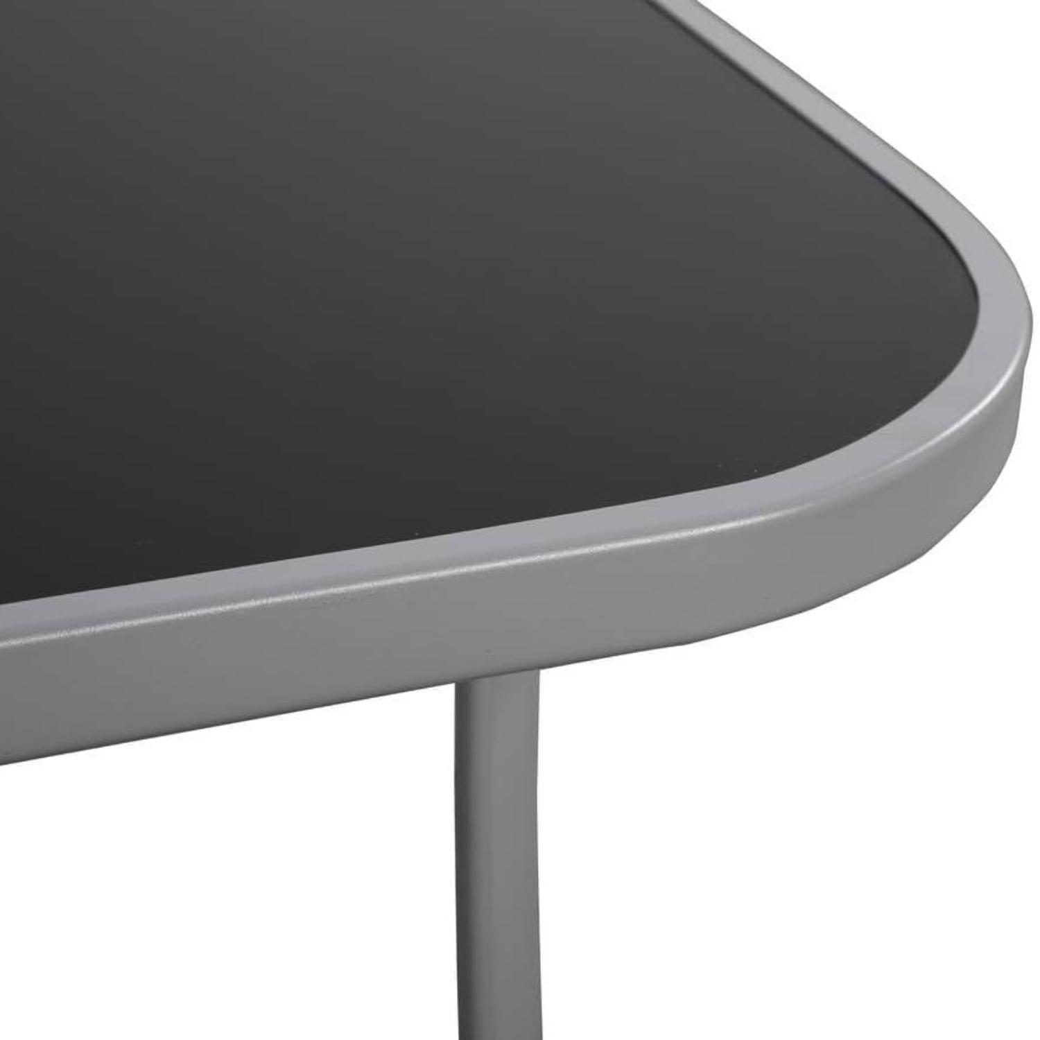 6 Seater Steel and Textilene Chairs with Center Glass Table Patio Garden Furniture