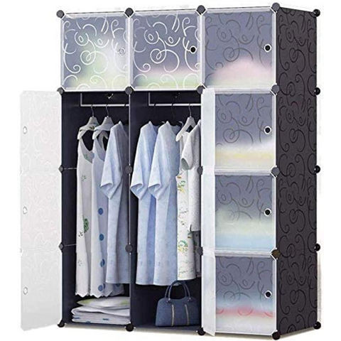 12 Cubes DIY Wardrobe Closet with Doors