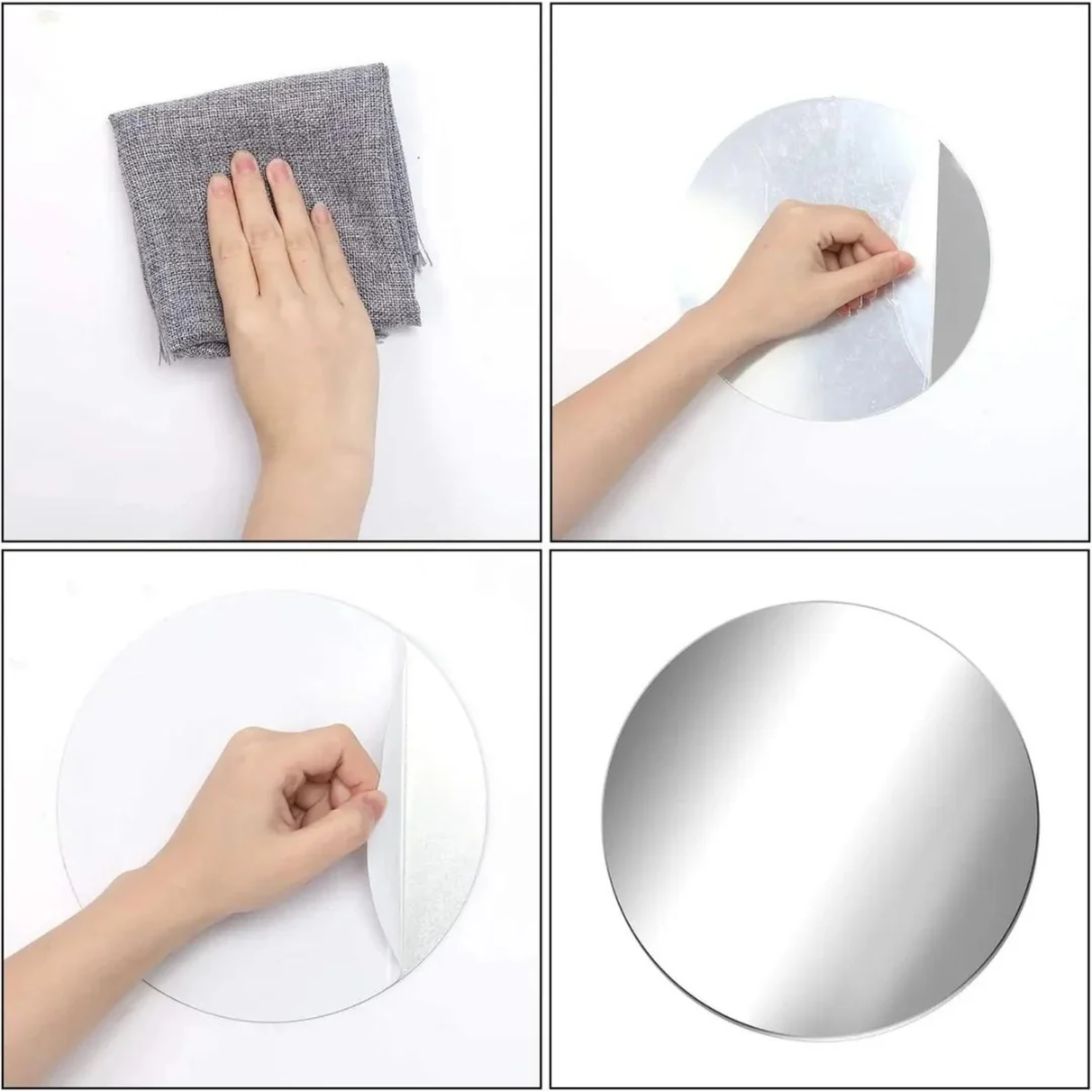 Acrylic Glass Wall Mirror, HD Self Adhesive DIY Mirror