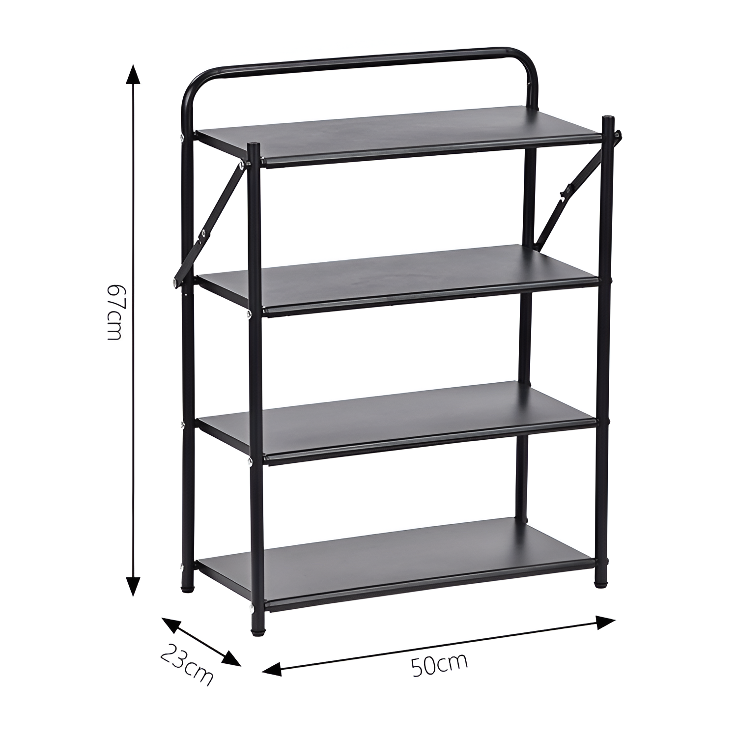 4 Tier Folding Space Saving Metal Shoe Rack Organizer