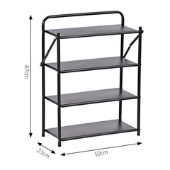 4 Tier Folding Space Saving Metal Shoe Rack Organizer
